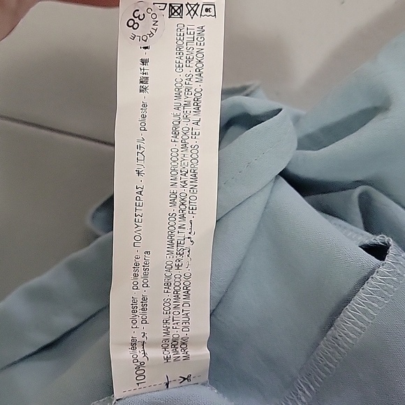 Zara Flowy Pastel Light Blue Midi Dress  Size Large NWT - Picture 13 of 13